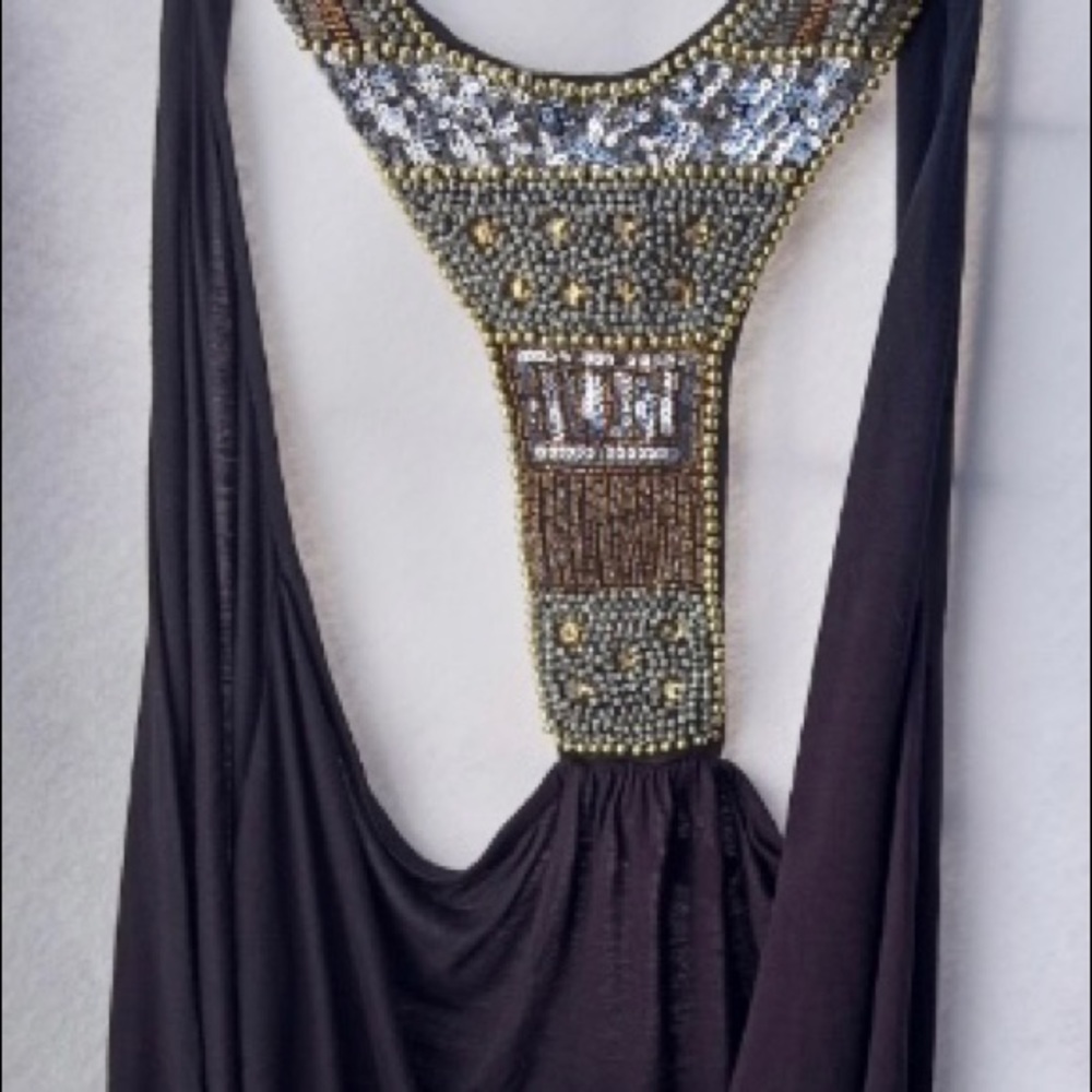 Piace Black Front Tie Up Top Size M